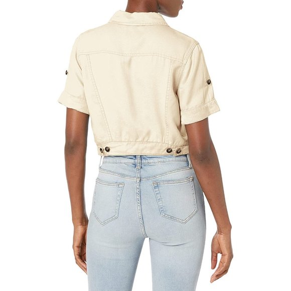 NEW! Guess ECO Cargo Denim Jacket Cream Color, Size S - Picture 8 of 16